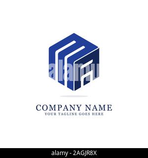 M initial logo inspiration, negative space letter logo designs Stock Vector