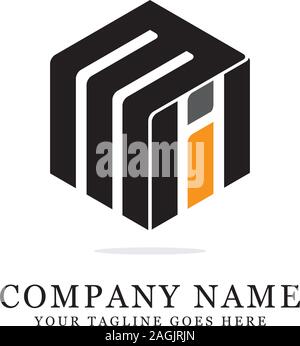 M initial logo inspiration, negative space letter logo designs Stock Vector