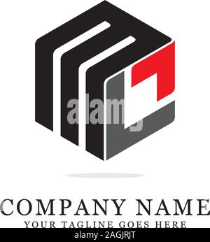 M initial logo inspiration, negative space letter logo designs Stock Vector
