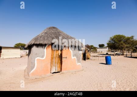 Local house at small village Zere in Kalahari desert near Rakops, Central District,  Botswana, Africa Stock Photo