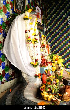 NAGPUR, MAHARASHTRA, INDIA - AUGUST 01 : People worship of Snake God in 'Nag Panchami' festival. It is traditional worship of snakes or serpents obser Stock Photo