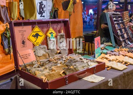 Gift stall at Queen Victoria Night Market for summer in Melbourne, Australia Stock Photo