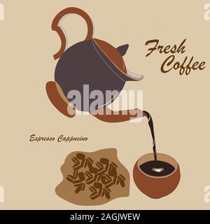 Vector with coconut shells for your business brand and coffee shop. Stock Vector