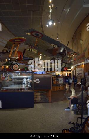 Airplanes on display at the San Diego Air & Space Museum. Stock Photo