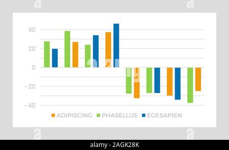 Set of green and blue, orange elements for infographic presentation slides with charts, graphs, circles, arrows. Stock Vector