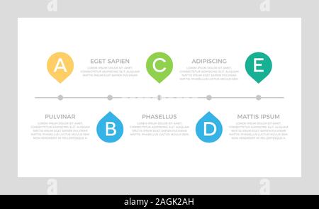 Set of green and turquoise, blue, orange elements for infographic presentation slides with charts, graphs, steps, circles. Stock Vector