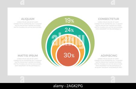 Set of green and turquoise, orange, red elements for infographic presentation slides with charts, graphs, steps, circles, number options. Stock Vector