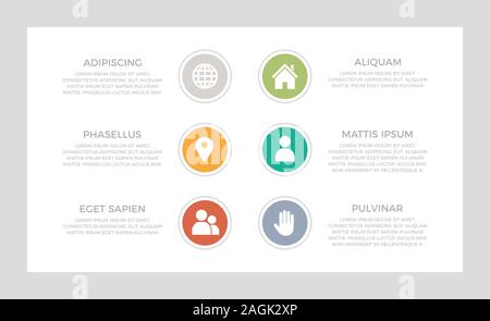 Set of green, turquoise, orange and red elements for infographic presentation slides with charts, graphs, steps, circles, number options. Stock Vector