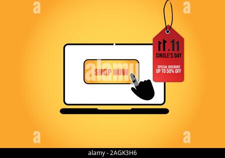 China 11.11 single's day sale concept, Year-end sale vector Stock Vector