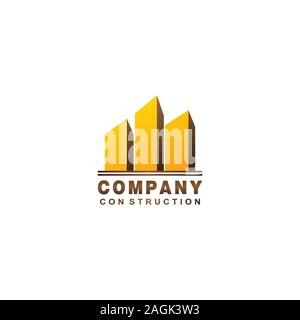 Real Estate Logo Design Template, Gold Buildings Logo Concept, Vector Project EPS 10 Stock Vector