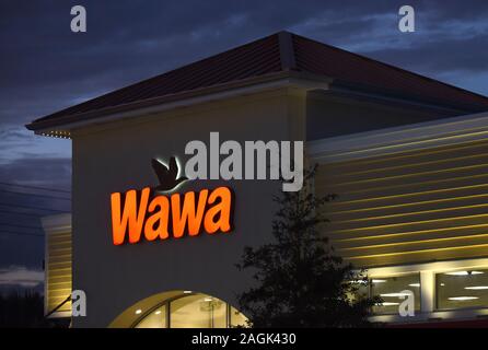 Orlando, United States. 19th Dec, 2019. A Wawa convenience store and gas station seen on the day the company's CEO announced that the firm is investigating a massive data breach that has potentially affected all 700 of their locations.Malware discovered on Wawa payment processing servers on December 10, 2019 affected customers' credit and debit card information from March 4, 2019 until the breach was contained on December 12, 2019. Credit: SOPA Images Limited/Alamy Live News Stock Photo