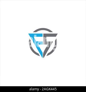 initial letter fs or sf logo vector design Stock Vector