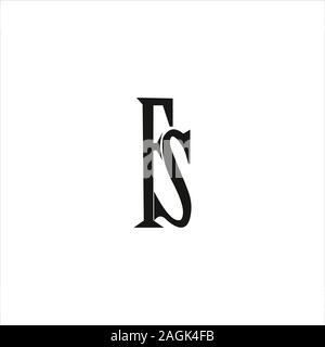 initial letter fs or sf logo vector design Stock Vector
