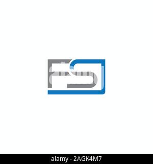 initial letter fs or sf logo vector design Stock Vector
