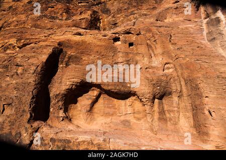 Petra, The Lion Fountain, near the high place of sacrifice, mountain top, Jordan, middle east, Asia Stock Photo