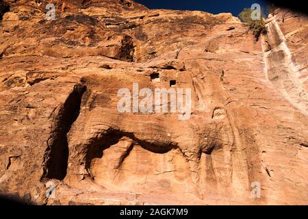 Petra, The Lion Fountain, near the high place of sacrifice, mountain top, Jordan, middle east, Asia Stock Photo