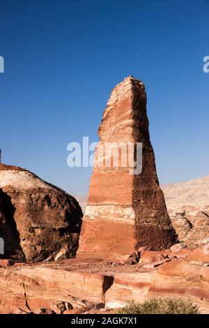 Petra, Obelisk columns, near the high place of sacrifice, mountain top, Jordan, middle east, Asia Stock Photo