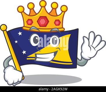 Flag tokelau Scroll A stylized of King on cartoon character design Stock Vector