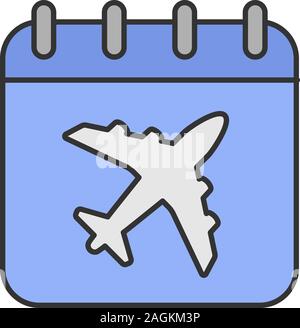 Flight Schedule Icon. Calendar and Airplane. Editable vector Stock ...