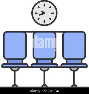 Waiting hall color icon. Airport, bus or railway station. Isolated vector illustration Stock Vector