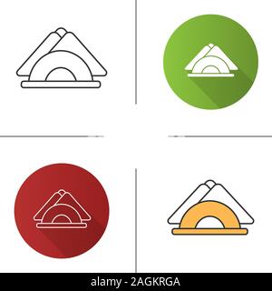 Table napkins icon. Napkins holder. Flat design, linear and color styles. Isolated vector illustrations Stock Vector