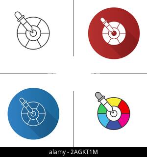Color picker tool icon. Palette. Flat design, linear and color styles. Isolated vector illustrations Stock Vector