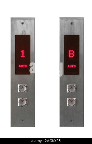 Elevator call buttons. on white isolated background Stock Photo