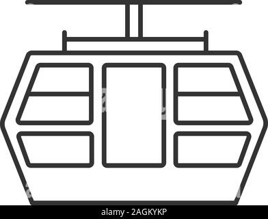 Funicular linear icon. Thin line illustration. Contour symbol. Vector isolated outline drawing Stock Vector