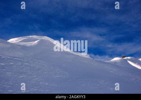 Strong wind on Swiss Alps in winter. Backcountry Skiing Stock Photo - Alamy