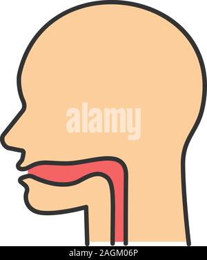 human body oral cavity esophagus anatomy organ health line icon style ...