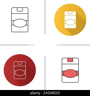 Closed cigarette pack icon. Smoking. Flat design, linear and color styles. Isolated vector illustrations Stock Vector
