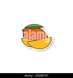 Mango patch. Color sticker. Vector isolated illustration Stock Vector