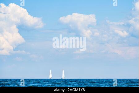 Sailboats on Lake Vänern on a swedish summerday Stock Photo