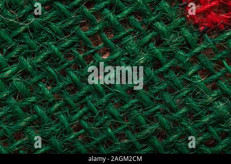 highly detailed photo fabric, close up green material texture background. Stock Photo