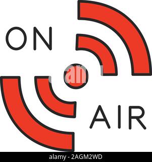 Radio signal color icon. On air. Hotspot. Isolated vector illustration Stock Vector