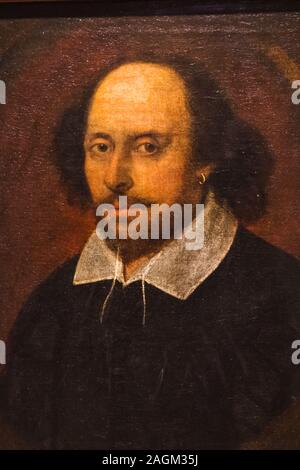 England, Portrait of The English Playwrite and Poet William Shakespeare (1564-1616) Stock Photo