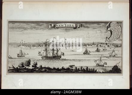 EM13183; New York (A. The Fort; B. The Chappel; C. Secretary Office; D. The Great Dock; E. Part of Nutten Island; F. Part of Long Island; G. Dutch Church; H. English Church; I. The City Hall; K. The Exchange; L. French Church; M. Ship Warfes; N. The Ferry House; O. Cattle Pen) Stock Photo