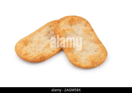 Studio shot of sourdough biscuits cut out against a white background - John Gollop Stock Photo