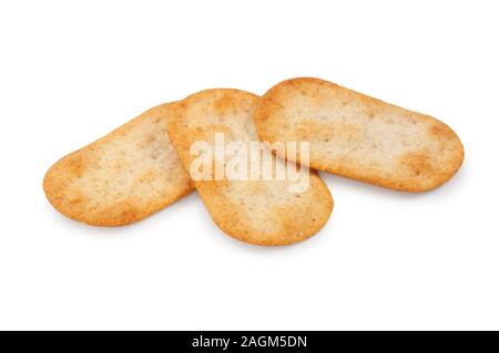 Studio shot of sourdough biscuits cut out against a white background - John Gollop Stock Photo