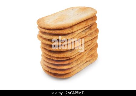 Studio shot of sourdough biscuits cut out against a white background - John Gollop Stock Photo