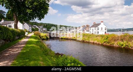 Ardrishaig, Scotland, UK - June 3, 2011: The Crinan Canal climbs a flight of locks from Loch Gilp at the village of Ardrishaig in Argyll in the Highla Stock Photo