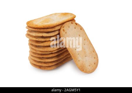 Studio shot of sourdough biscuits cut out against a white background - John Gollop Stock Photo