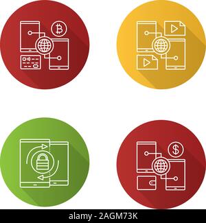 Digital wallets flat linear concept icon. Fintech digital ...