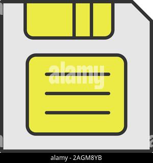 Save button color icon. Data saving. Isolated vector illustration Stock Vector