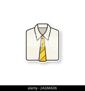 Shirt and tie patch. Color sticker. Vector isolated illustration Stock Vector