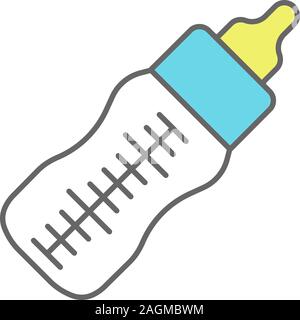 Baby feeding bottle color icon. Isolated vector illustratio Stock Vector