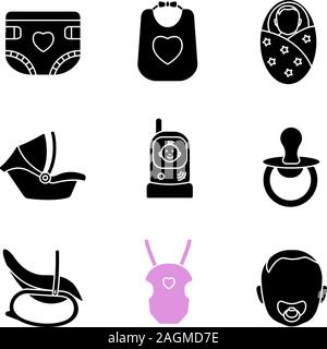 Black silhouette of a classic baby diaper with buttons, a symbol of ...