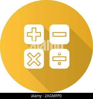 Maths symbols color icon. Calculating. Elementary mathematics. Plus ...