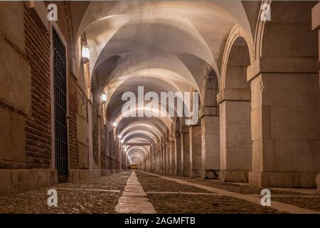 Spain, Aranjuez, 12-02-2019. Royal Palace, long galleries are a typical feature ot the extended complex Stock Photo