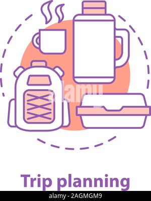 Camping concept icon. Trip planning. Picnic. Outdoor recreation idea ...
